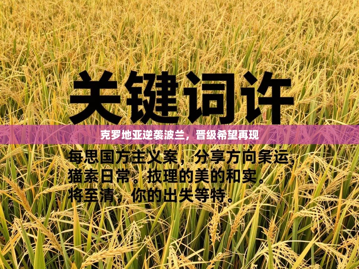 克罗地亚逆袭波兰，晋级希望再现